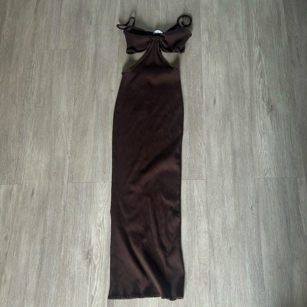 Brown bodycon dress
